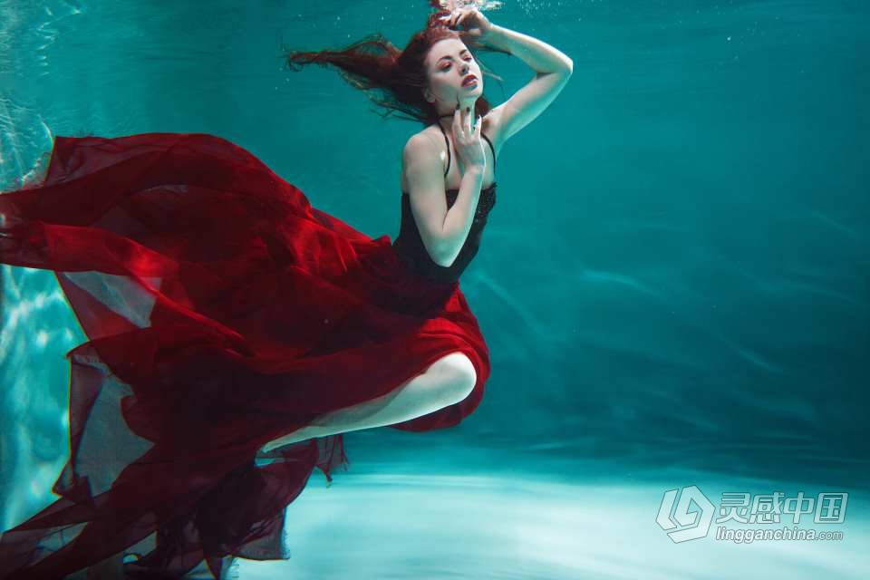 200张女性水下艺术动作姿势造型肖像高清参考图合集  灵感中国网 www.lingganchina.com