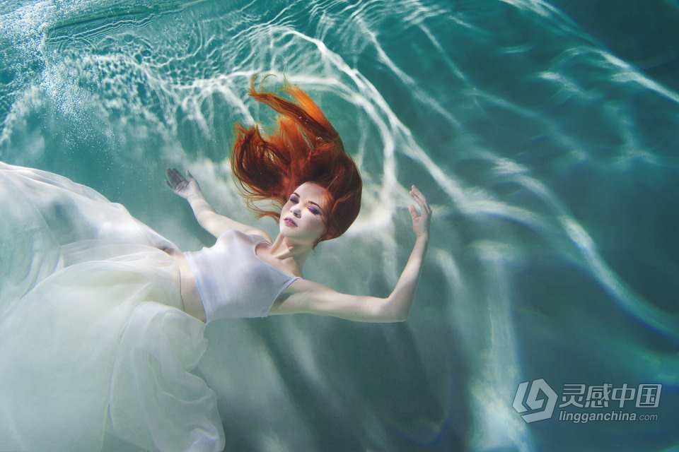 200张女性水下艺术动作姿势造型肖像高清参考图合集  灵感中国网 www.lingganchina.com