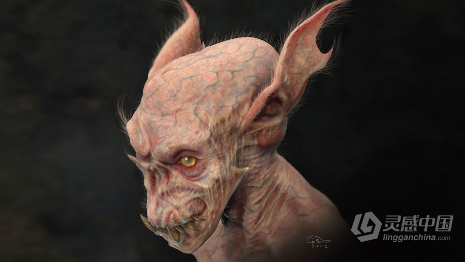 ZBrush半透明生物皮肤雕刻制作大师级视频教程  灵感中国网 www.lingganchina.com