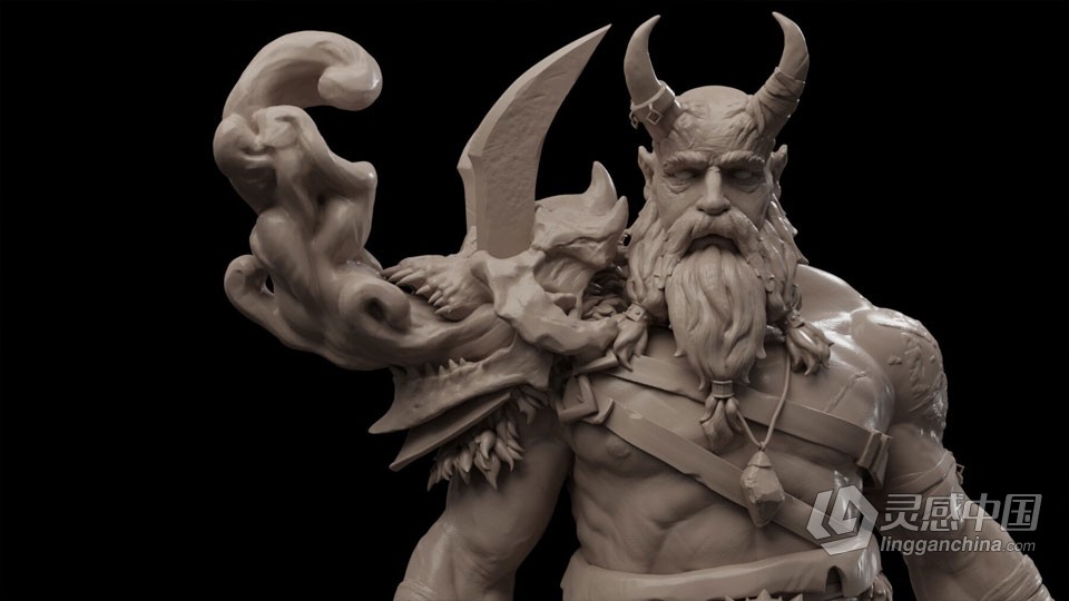 Zbrush高精度游戏角色雕刻完整制作流程视频教程  灵感中国网 www.lingganchina.com
