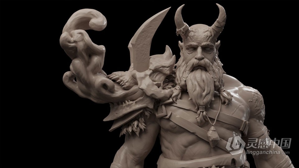 Zbrush高精度游戏角色雕刻完整制作流程视频教程  灵感中国社区 www.lingganchina.com