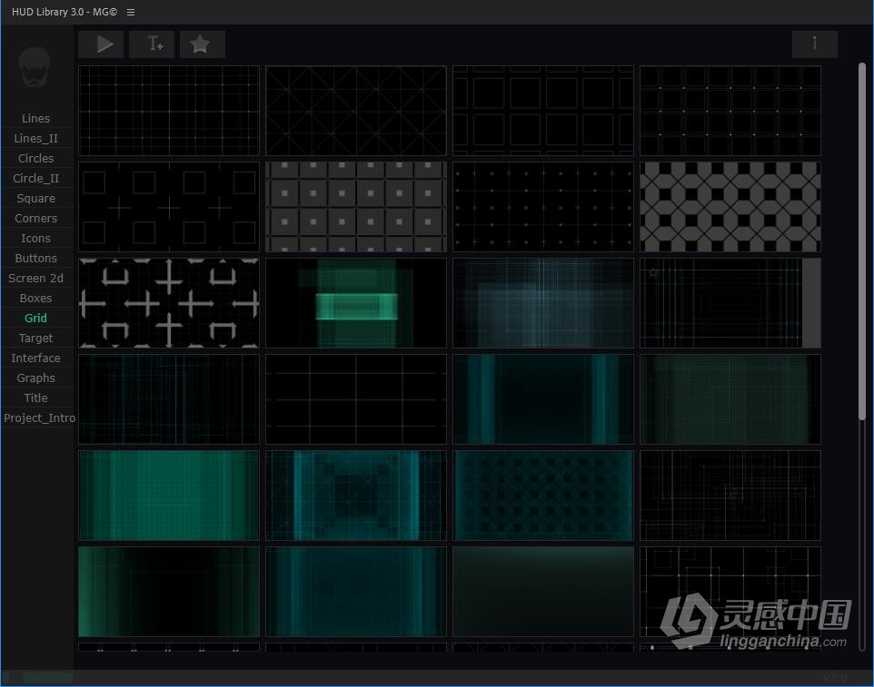AE/PS扩展脚本-HUD Library 3.0脚本预设600+高科技全息UI元素图形动画预设包  灵感中国网 www.lingganchina.com