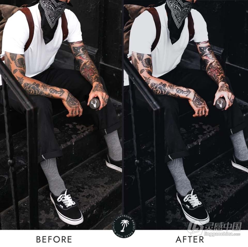 黑暗情绪质感城市街拍人像调色Lightroom预设 blvck desktop &amp; mobile presets  灵感中国网 www.lingganchina.com