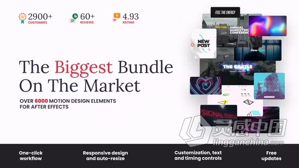 AE脚本预设- All-In-One Bundle v7.2.1 AE扩展脚本7619个视频制作元素 AtomX预设包下载  灵感中国网 www.lingganchina.com
