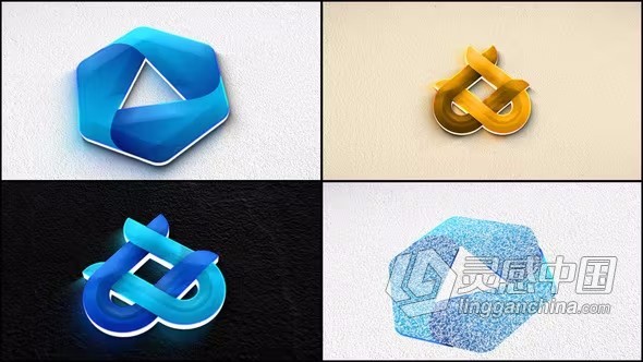 AE模板-噪点纹理质感3D动画挤压片头视频AE模板下载  灵感中国网 www.lingganchina.com