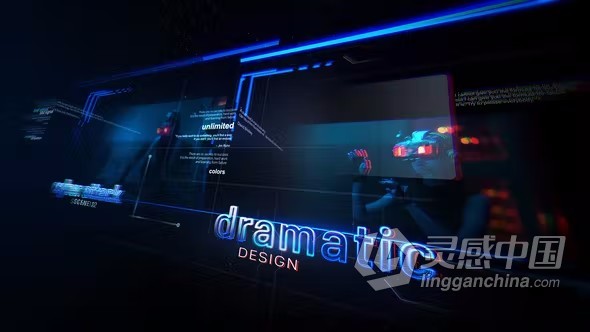 AE模板-故障数字幻灯片3d技术企业介绍开场白AE模板下载  灵感中国网 www.lingganchina.com