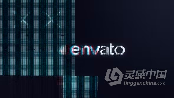 AE模板-像素化故障LOGO特效动画视频片头AE模板下载  灵感中国网 www.lingganchina.com