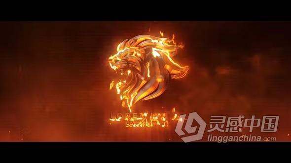 AE模板-火焰燃烧特效LOGO动画视频片头效果AE模板下载  灵感中国网 www.lingganchina.com