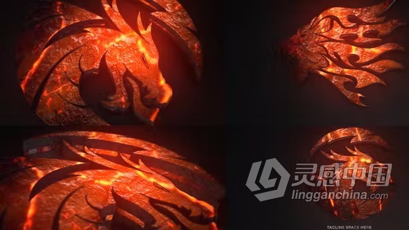 AE模板-史诗3D灼热金属火焰标志Epic Fire Logo Reveal AE模板下载  灵感中国网 www.lingganchina.com
