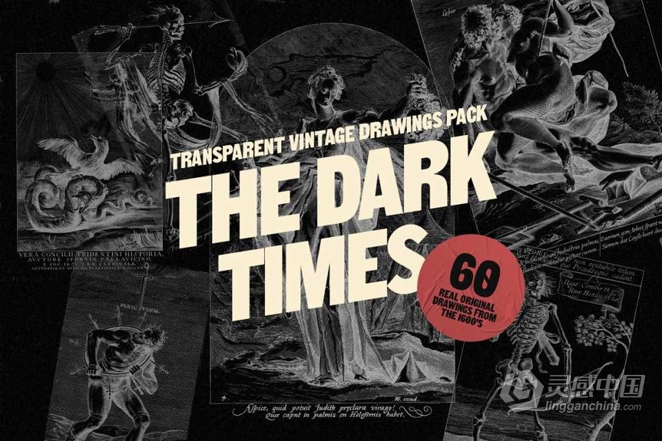 60张17世纪复古中世纪希腊神话素描绘画场景人物PNG图片素材 The Dark Times Drawings  灵感中国社区 www.lingganchina.com