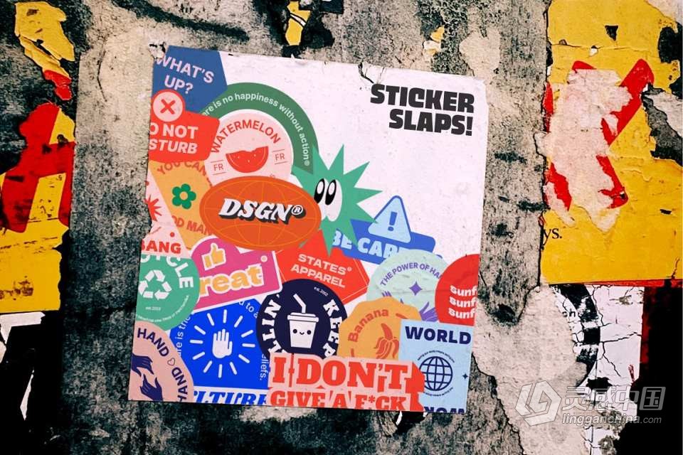 100款复古千禧风Y2K怀旧美学包装设计标签贴纸矢量图片素材 Y2K Sticker Pack  灵感中国网 www.lingganchina.com
