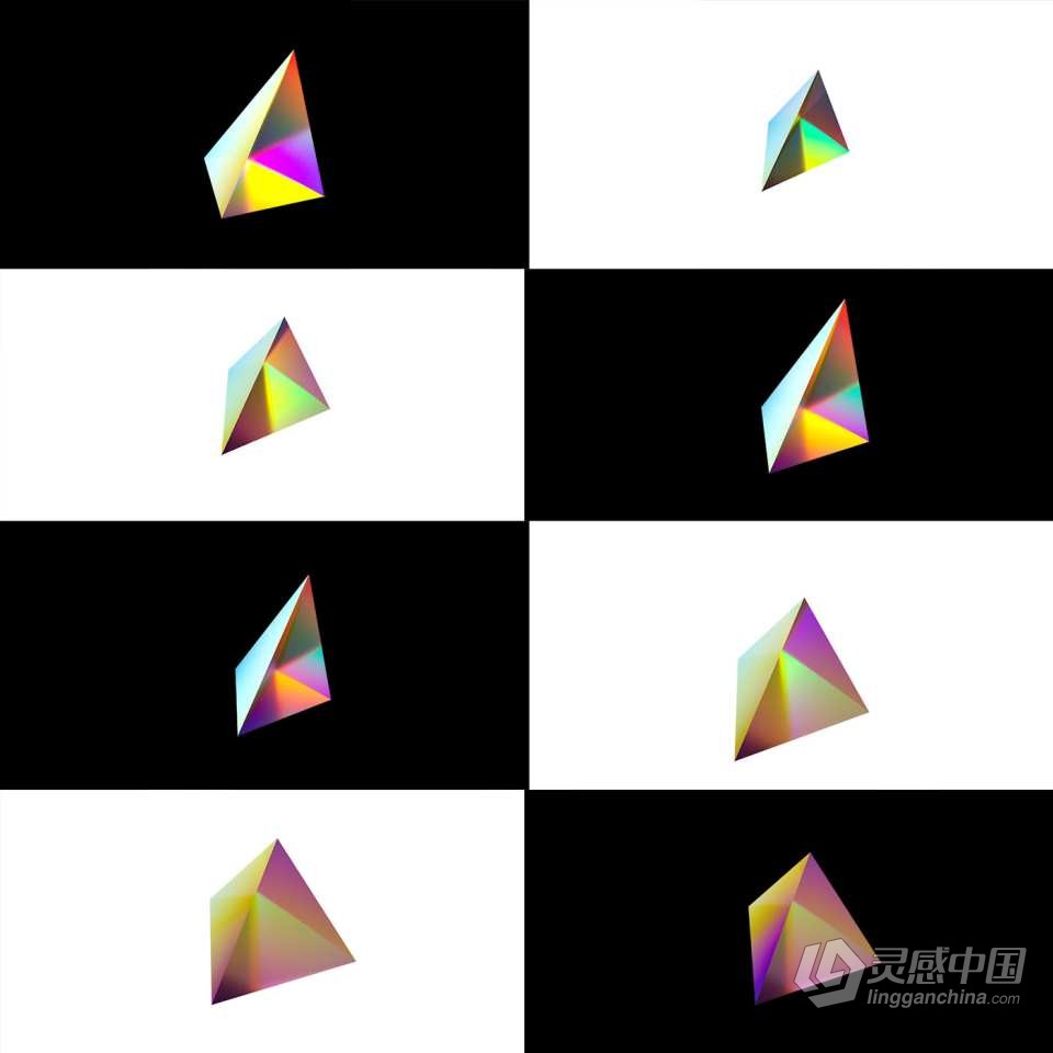 105张复古蒸汽波3D渐变条纹抽象艺术图形元素PNG设计素材 Retro Elements Pack  灵感中国网 www.lingganchina.com