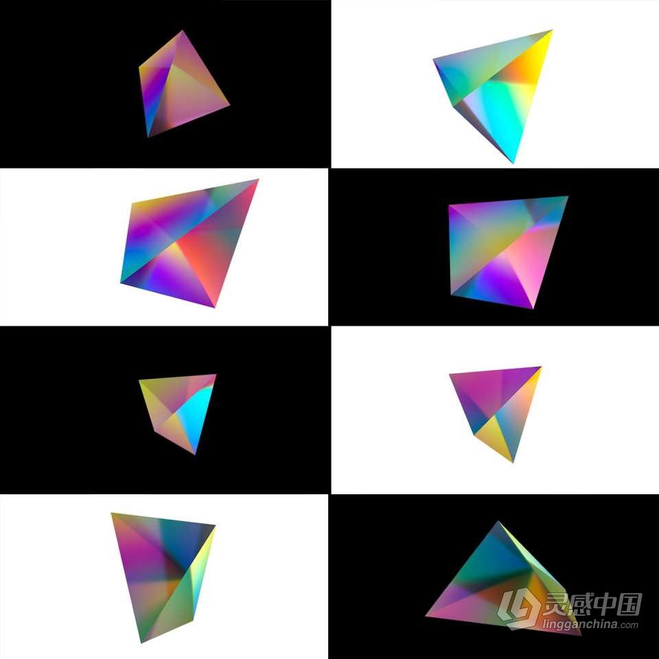 105张复古蒸汽波3D渐变条纹抽象艺术图形元素PNG设计素材 Retro Elements Pack  灵感中国网 www.lingganchina.com