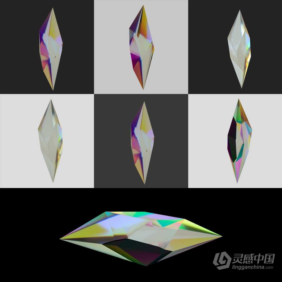 105张复古蒸汽波3D渐变条纹抽象艺术图形元素PNG设计素材 Retro Elements Pack  灵感中国网 www.lingganchina.com