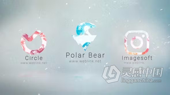AE模板-魔法粒子特效雪花飞舞LOGO演绎动画视频AE模板下载  灵感中国网 www.lingganchina.com