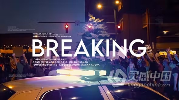 AE模板-Breaking News新闻片头AE模板下载  灵感中国网 www.lingganchina.com