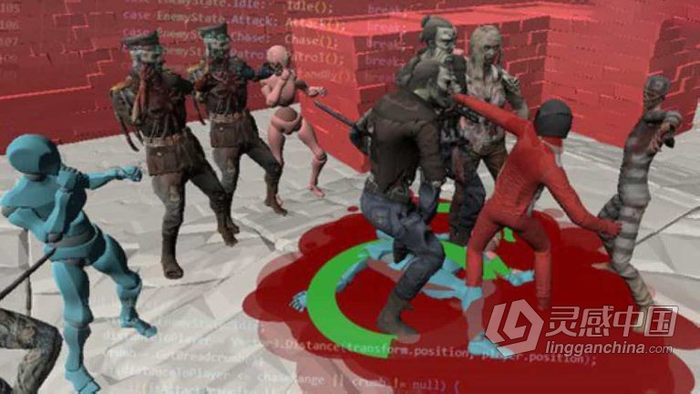 Unity中NavMesh系统技术制作僵尸游戏视频教程 中文字幕  灵感中国网 www.lingganchina.com