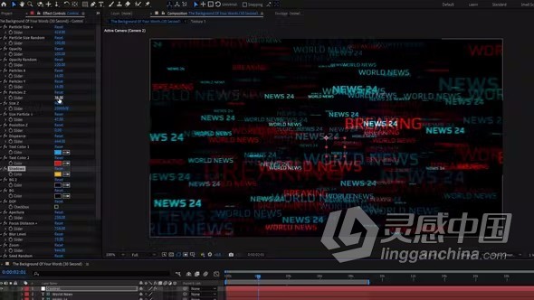 AE模板-Trapcode Form制作大量文字标题信息动画背景效果AE模板下载  灵感中国网 www.lingganchina.com