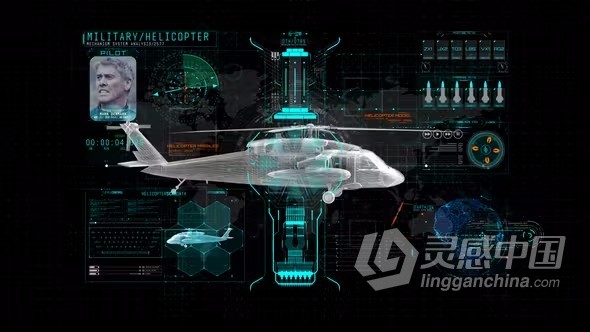 AE模板-HUD信息军事界面军用直升机科技元素AE模板下载  灵感中国网 www.lingganchina.com