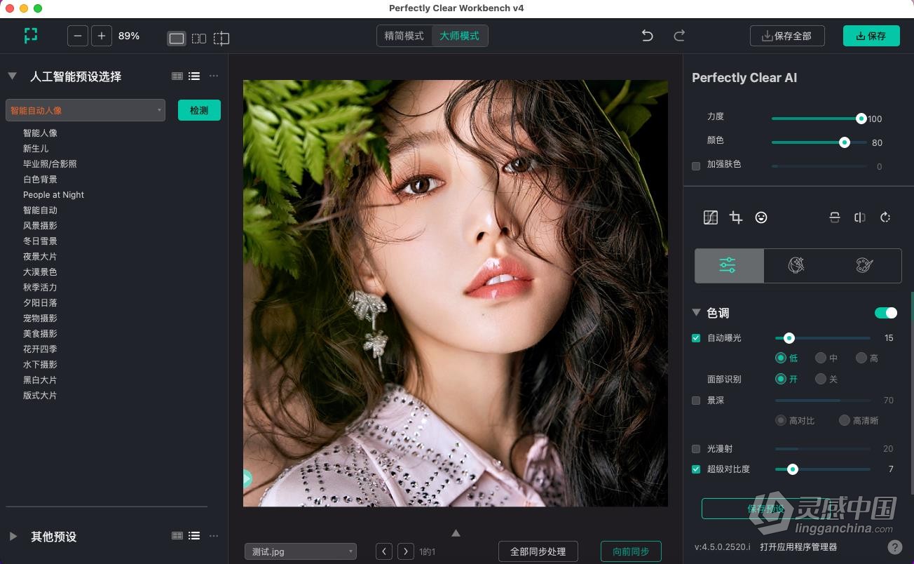 智能图像清晰照片校正编辑软件 Perfectly Clear Workbench 4.5.0.2520 中文版 Mac版本下载  灵感中国社区 www.lingganchina.com