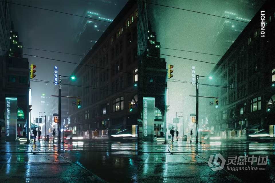 14个夜间电影大片调色LR预设及LUT预设 14 Night Film Presets LUTs  灵感中国网 www.lingganchina.com