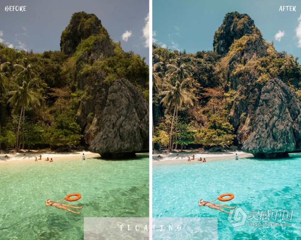 油管大神Haylsa &amp; Kyle旅拍INS风光人像lr预设 Haylsa-Philippines Presets  灵感中国网 www.lingganchina.com