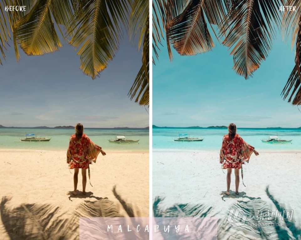 油管大神Haylsa &amp; Kyle旅拍INS风光人像lr预设 Haylsa-Philippines Presets  灵感中国网 www.lingganchina.com
