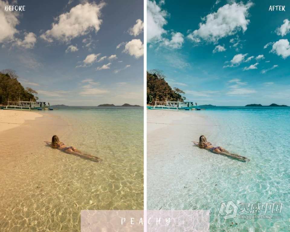 油管大神Haylsa &amp; Kyle旅拍INS风光人像lr预设 Haylsa-Philippines Presets  灵感中国网 www.lingganchina.com