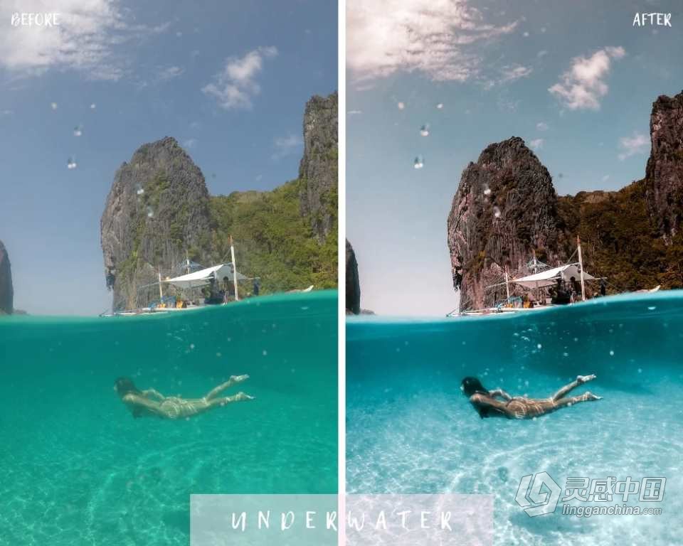 油管大神Haylsa &amp; Kyle旅拍INS风光人像lr预设 Haylsa-Philippines Presets  灵感中国网 www.lingganchina.com