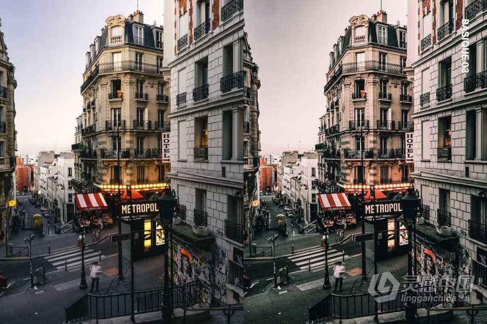 巴黎旅拍复古胶片AI人工智能Lightroom预设电影视频调色LUT预设  灵感中国网 www.lingganchina.com