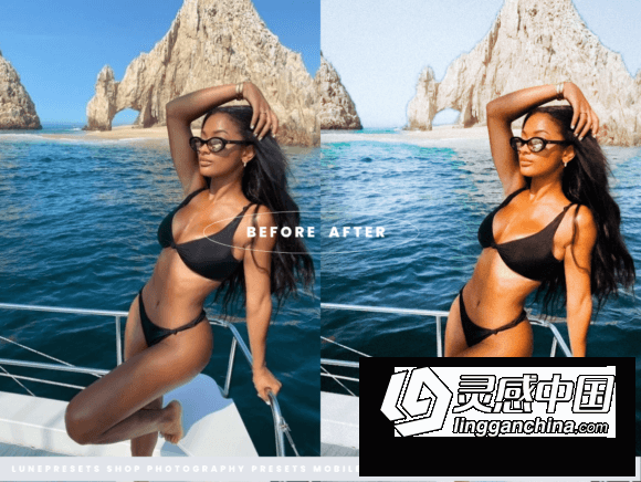 Insta海边蓝绿调调色滤镜LR预设 Seaside Tones Lightroom Presets  灵感中国网 www.lingganchina.com