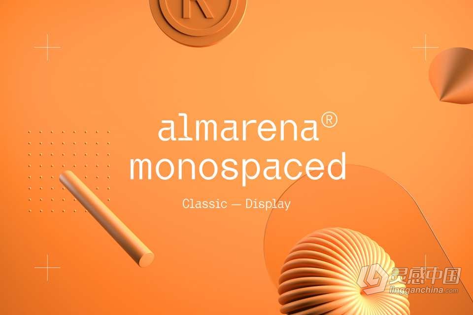 时尚优雅几何美学海报印刷宣传排版创意设计无衬线英文字体 Almarena Monospaced  灵感中国社区 www.lingganchina.com