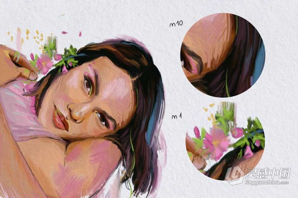 10支真实的油画水彩绘画插画Procreate笔刷 10 Oil Brushes Procreate  灵感中国网 www.lingganchina.com