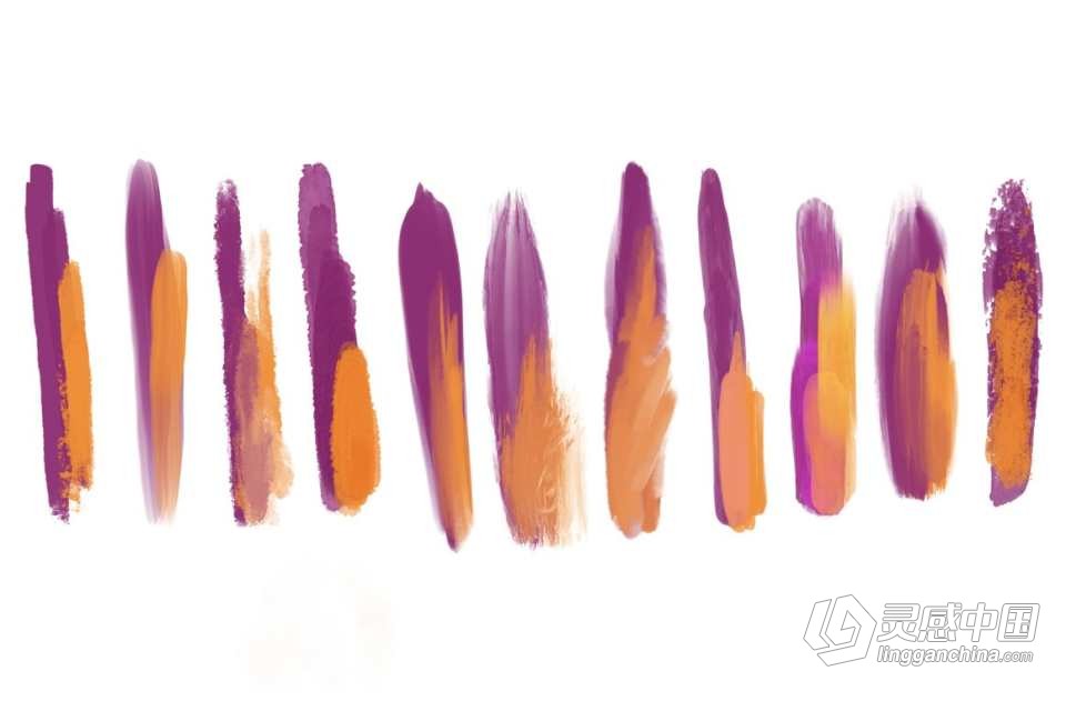 10支真实的油画水彩绘画插画Procreate笔刷 10 Oil Brushes Procreate  灵感中国网 www.lingganchina.com