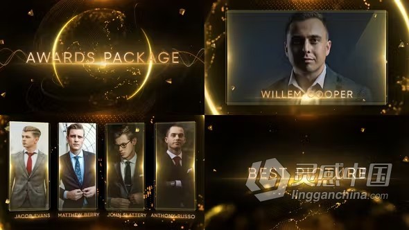 AE模板-颁奖典礼年会活动表演开场白晚会包装AE模板下载 Global Awards Package  灵感中国网 www.lingganchina.com