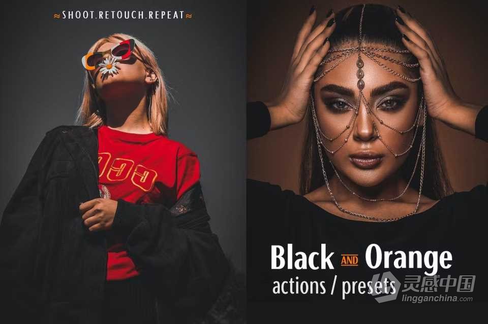 黑暗橙色调电影人像Lightroom预设 Black and Orange Presets  灵感中国网 www.lingganchina.com