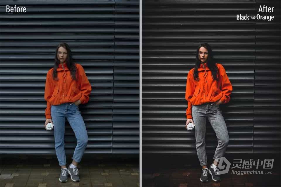 黑暗橙色调电影人像Lightroom预设 Black and Orange Presets  灵感中国网 www.lingganchina.com