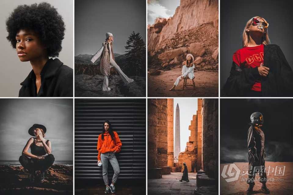 黑暗橙色调电影人像Lightroom预设 Black and Orange Presets  灵感中国网 www.lingganchina.com