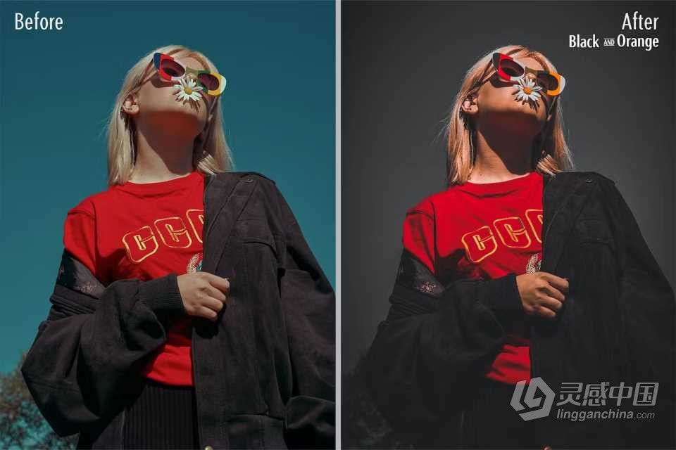 黑暗橙色调电影人像Lightroom预设 Black and Orange Presets  灵感中国网 www.lingganchina.com