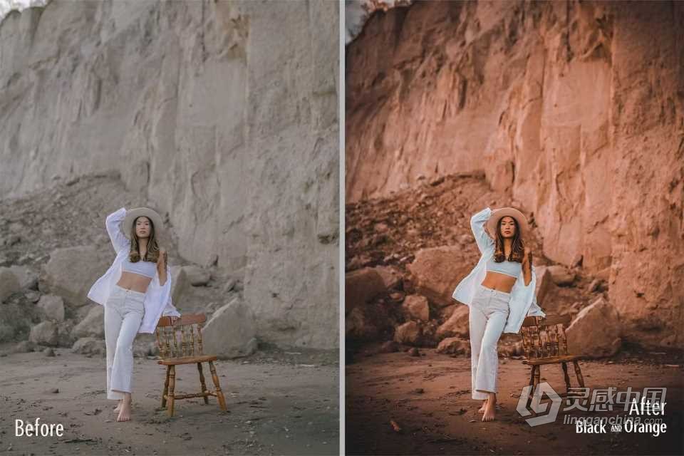 黑暗橙色调电影人像Lightroom预设 Black and Orange Presets  灵感中国网 www.lingganchina.com