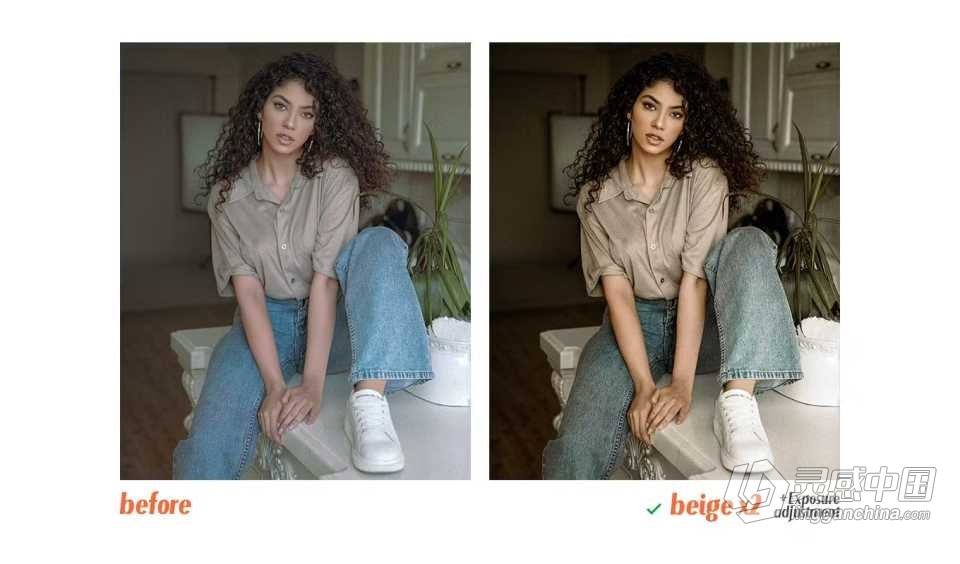 奢华米**绪人像Lightroom预设 Beige Lightroom Presets  灵感中国网 www.lingganchina.com