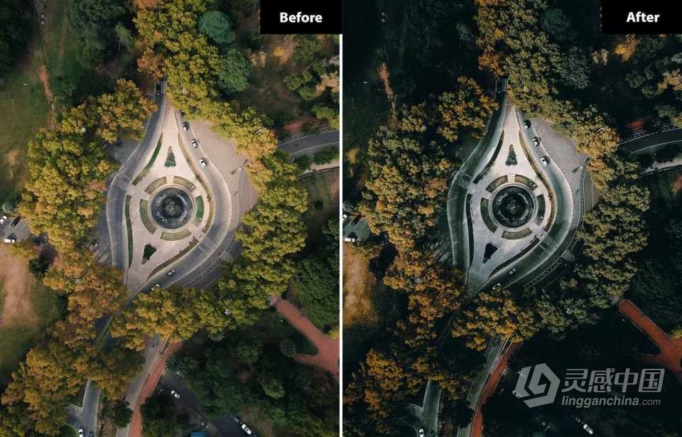 大疆无人机电影风光Lightroom预设 6 Drone Matte Lightroom Presets  灵感中国网 www.lingganchina.com