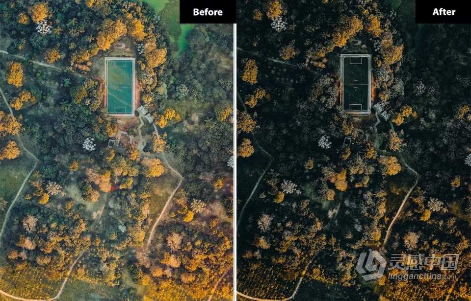 大疆无人机电影风光Lightroom预设 6 Drone Matte Lightroom Presets  灵感中国网 www.lingganchina.com
