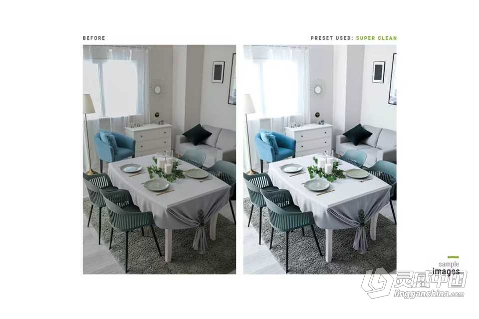 完美室内摄影后期调色Lightroom预设 Interior Design – Actions &amp; Presets  灵感中国网 www.lingganchina.com