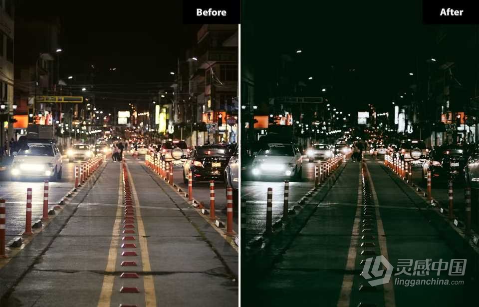 城市夜景扫街电影风光LR预设 Night Stree Lightroom Presets  灵感中国网 www.lingganchina.com