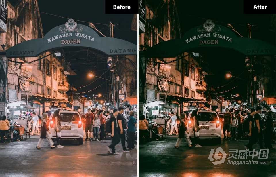 城市夜景扫街电影风光LR预设 Night Stree Lightroom Presets  灵感中国网 www.lingganchina.com