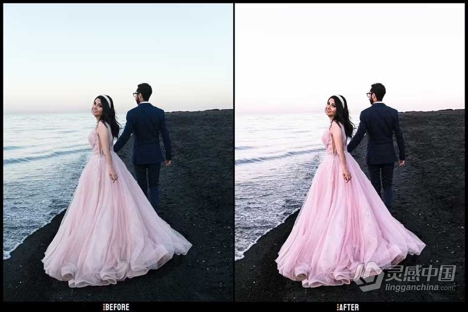 旅拍电影婚礼调色Lightroom预设 Wedding–Desktop and Mobile Presets  灵感中国网 www.lingganchina.com
