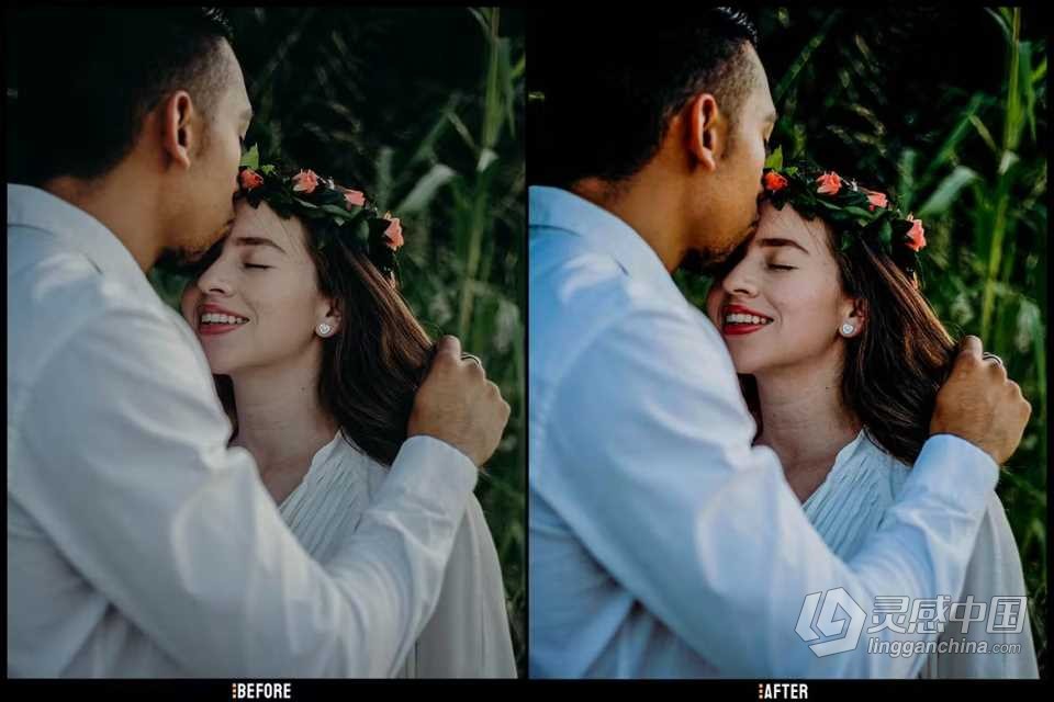 旅拍电影婚礼调色Lightroom预设 Wedding–Desktop and Mobile Presets  灵感中国网 www.lingganchina.com