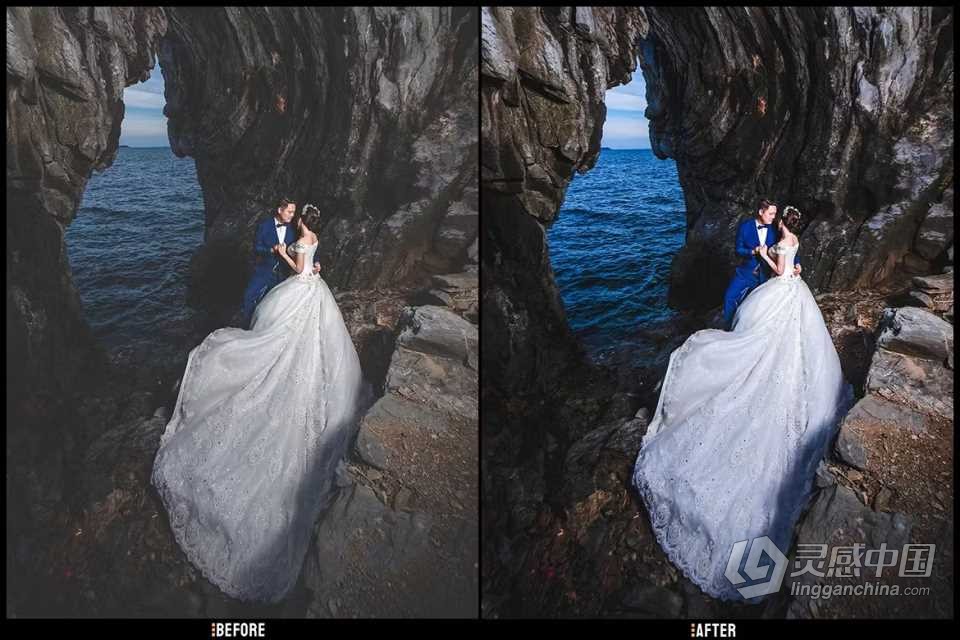旅拍电影婚礼调色Lightroom预设 Wedding–Desktop and Mobile Presets  灵感中国网 www.lingganchina.com