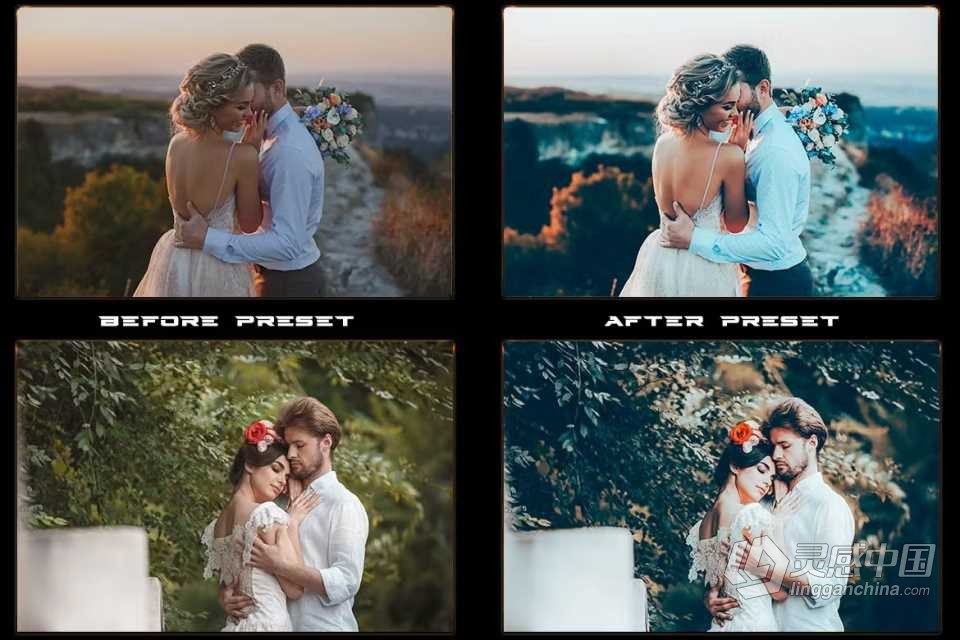 电影婚礼跟拍Lightroom预设 Wedding Vibes Photo Effects Presets  灵感中国网 www.lingganchina.com